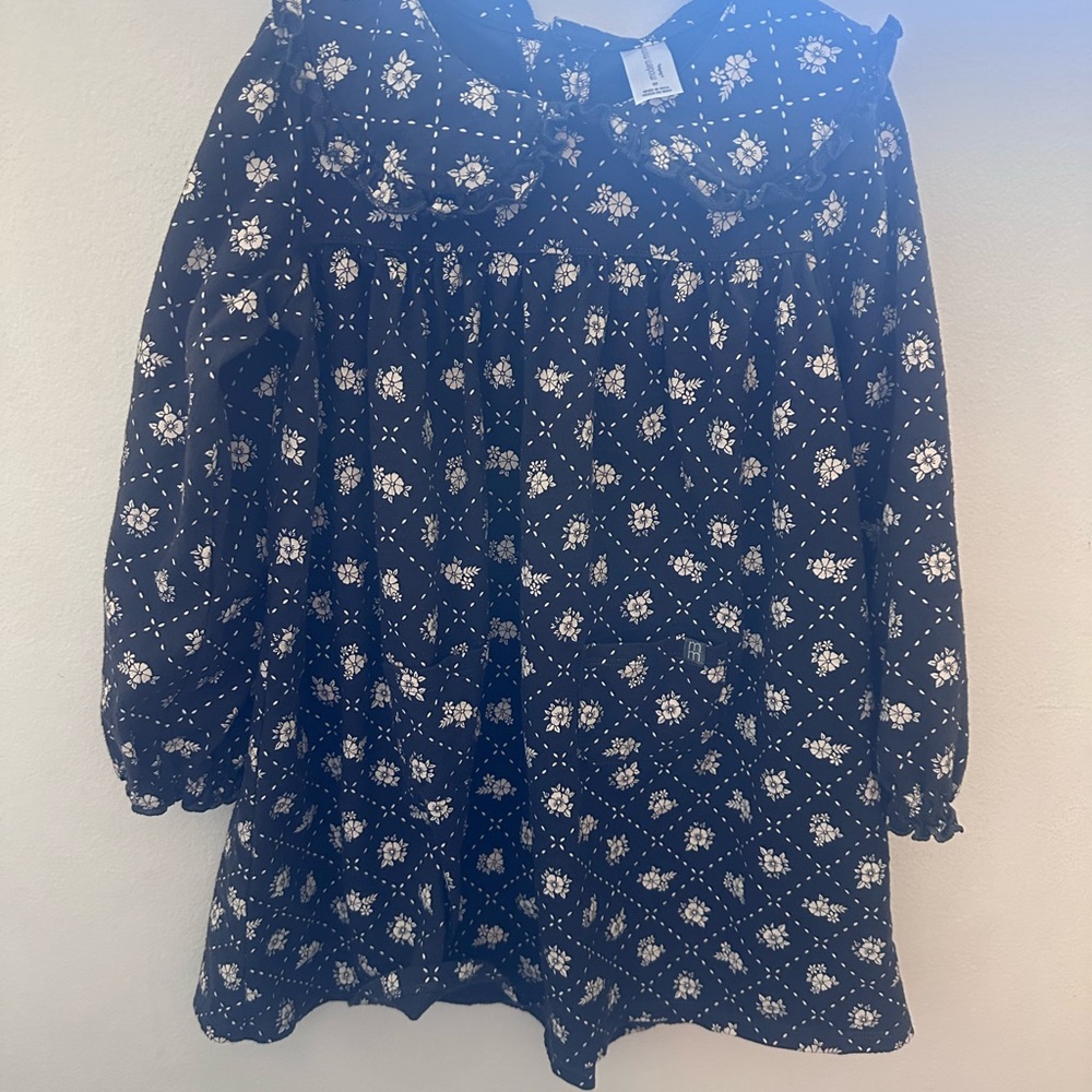 Girls grey Floral Long-Sleeve Formal Dress